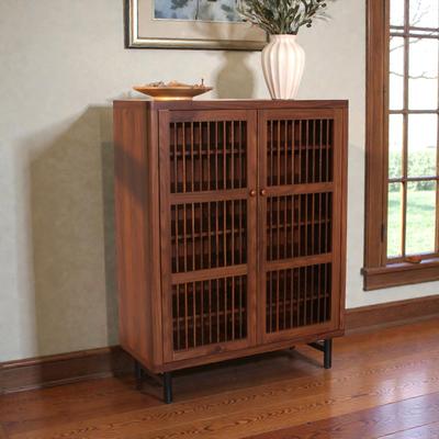 Fundinbaths Shoe Cabinet with Shutter Doors, 6 Tier Wooden Shoe Storage Cabinet with Adjustable Shelves for Entryway Hallway