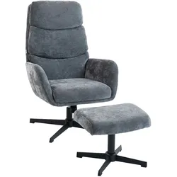 RELAXSESSEL-MIT-HOCKER 2er Set Polyester Metall Grau