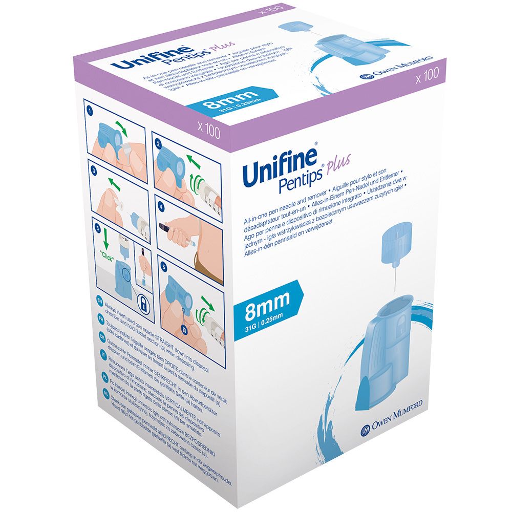 Unifine Pentips plus Kanüle 31 G 8 mm 100 St