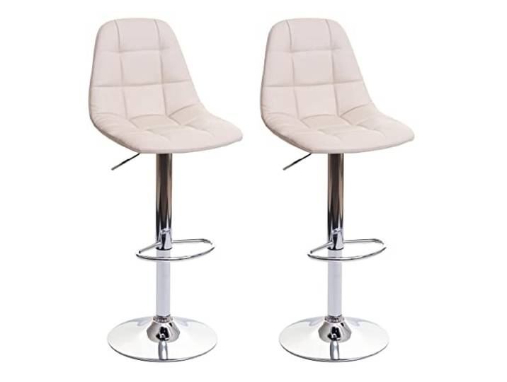 Mendler 2er-Set Barhocker HWC-A67, Barstuhl - Creme-beige, Kunstleder