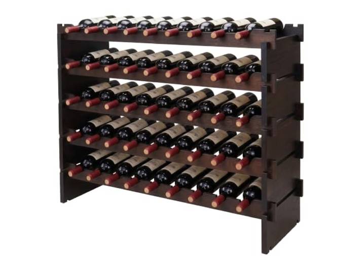 Relaxdays Casier à vin\, 45 bouteilles\, bambou\, 68 x 85 x 25\,5 cm\, marron Empilable\, porte-bouteilles pour vin rouge et blanc\, casier à bouteilles