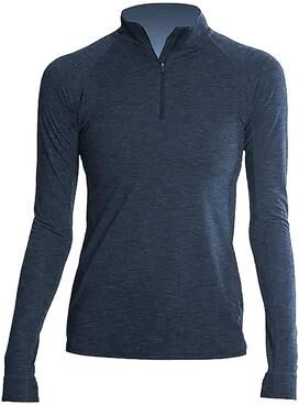Anetik WSFLTL0 Women's Flight Tech Quarter-Zip Pullover T-Shirt in Midnight Heathered size Small