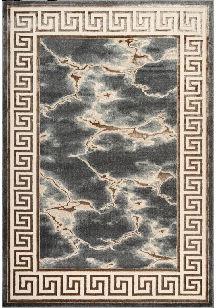 17 Stories Abstract Kilim Brown Rectangle 120 x 170 cm
