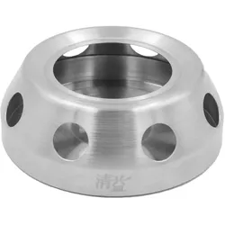 Intirilife Teekannen Wärmer in SILBER - 10 x 10 cm - Edelstahl Tee Stövchen für hitzebeständige Teekannen - Edelstahl Teewärmer für Kaffee, Tee uvm.