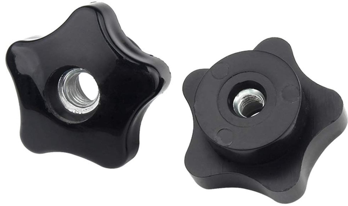 Solidchoice Set van 5 universele zwarte plastic sterknop knoppen