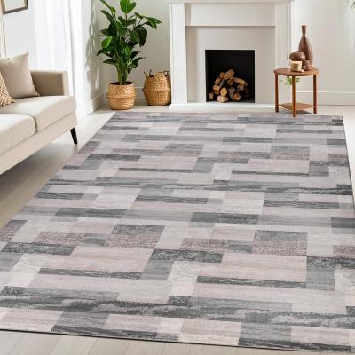Superior Rockwood Modern Geometric Washable Indoor Runner or Area Rug