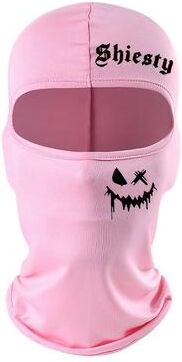 Inspired Finds Smiling Face Print Unisex Balaclava Neck Cover Mask pink one Size