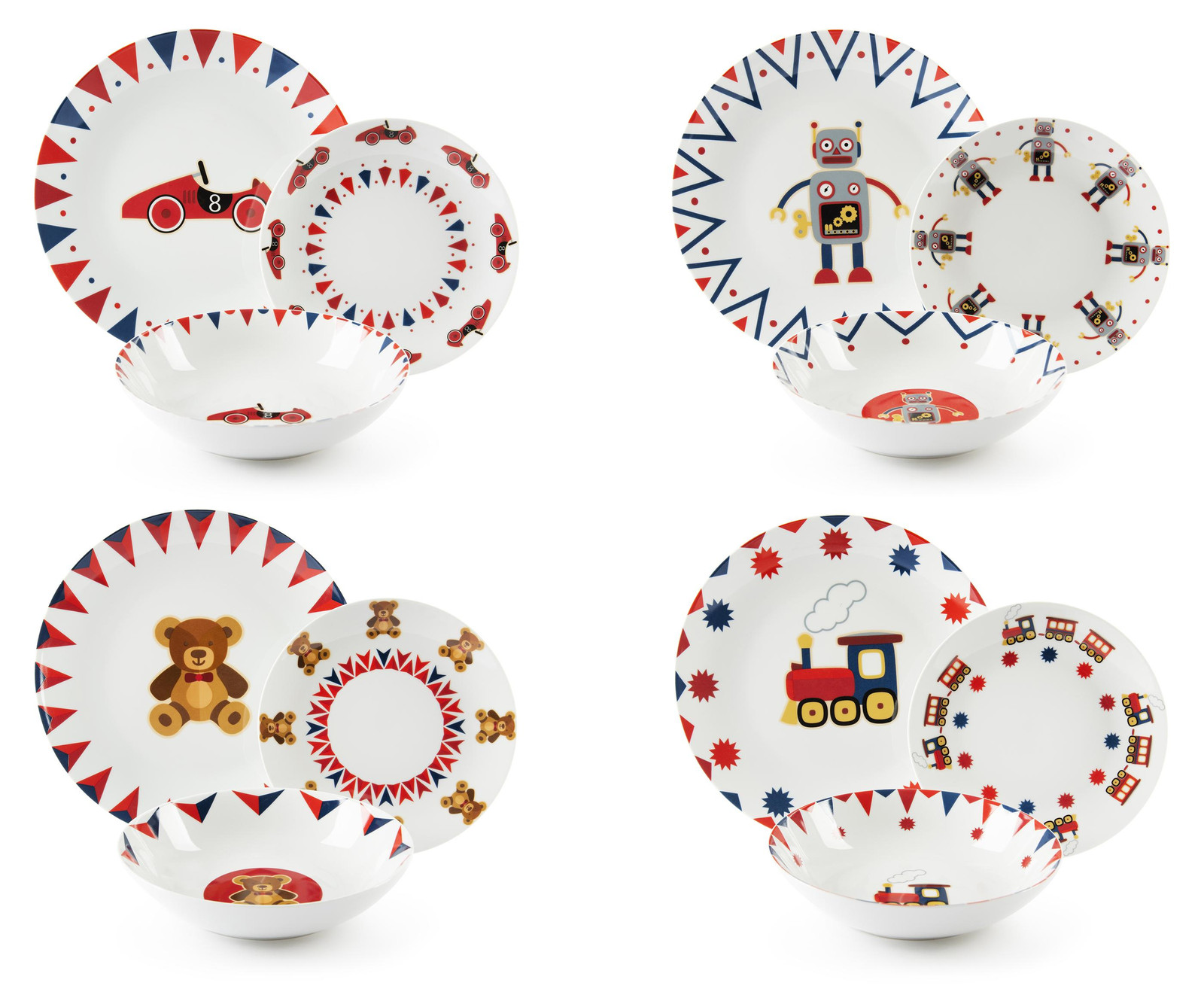 Excelsa 12-delige porseleinen servieset Toy History kleurrijk