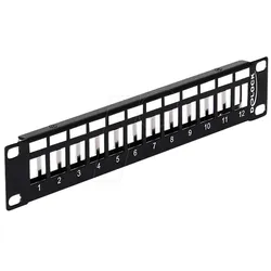 DELOCK 43326 - 10" Keystone Patchpanel 12 Port Metall