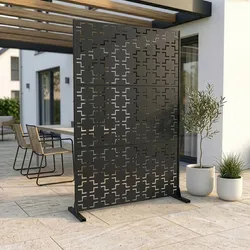 Trennwand Basciano verzinkter Stahl 180x120 cm Anthrazitgrau [casa.pro]
