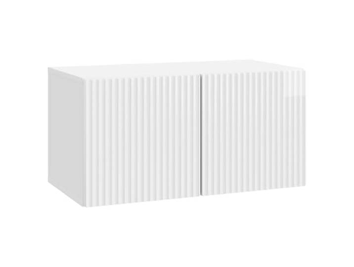 Makastle Wandmontierter TV Schrank Hochglanz Weiß 59,5x31x30cm