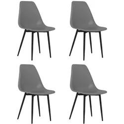 Décoshop26 - Set mit 4 Esszimmerstühlen aus Polypropylen und schwarzem Metall DEC025630 DEC025630