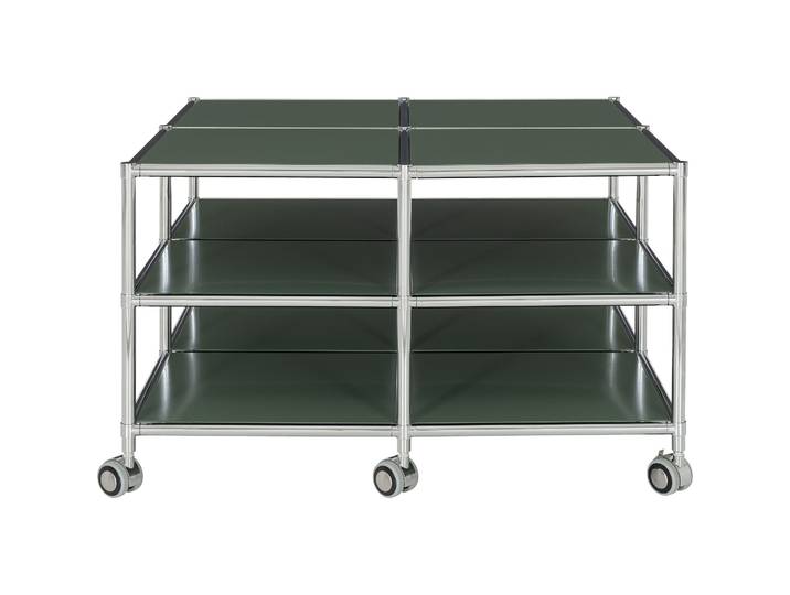 Salontisch Colin grün, chrom Metall B 80.1 cm T 80.1 cm - Salontisch