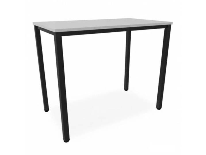 EIGENTLICH Stehtisch Gestell Schwarz, H112,5 cm (Lichtgrau, 140x80 cm) Büro Besprechungs-Stehtisch quadratische Beine Stahlrohr, Meetingtisch Bartisch aus eigener Fertigung für Privat und Gewerbe
