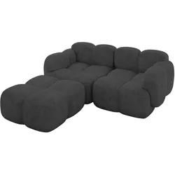 ECKSOFA modulares Sofa Links Miko-L1 214x205x75 Dunkelgrau Velours