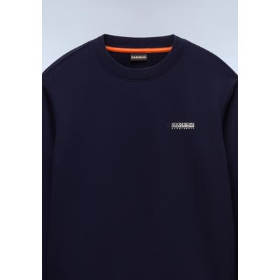 Sweatshirt NAPAPIJRI "B-SMALL BOX C BLACK BEAUTY", Herren, Gr. XXL, blau (blu marine), Obermaterial: 100% Baumwolle, Sweatshirts Sweatshirt, klassischer Sweatshirt-Schnitt, aus Baumwolle, bequeme Passform