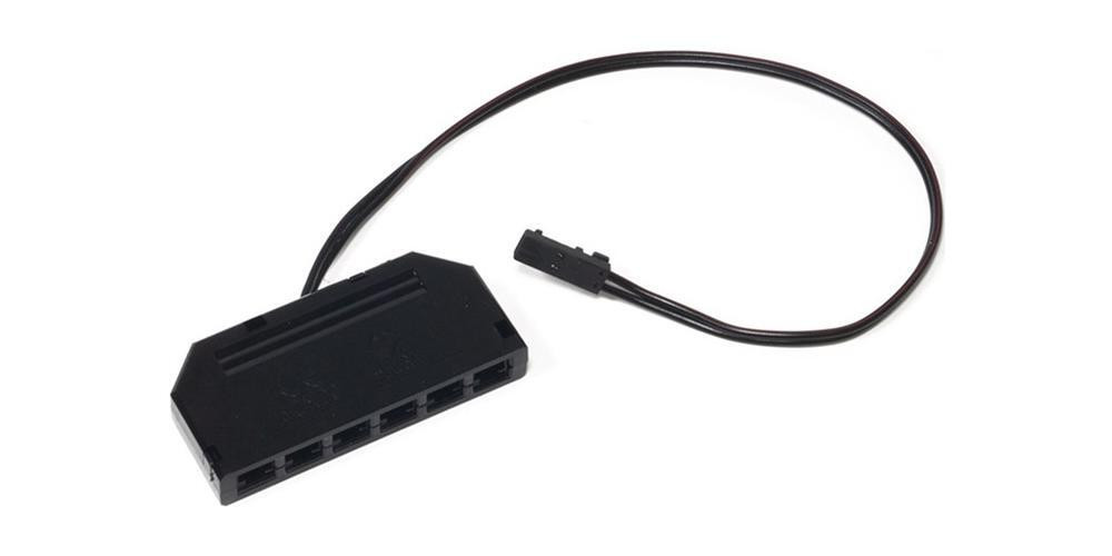 ASATEX LED-verdeelstuk met 6 aansluitingen voor 12V, zwart