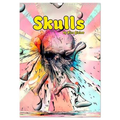 Skulls by Nico Bielow (Wall Calendar 2026 DIN A3 portrait), CALVENDO 12 Month Wall Calendar