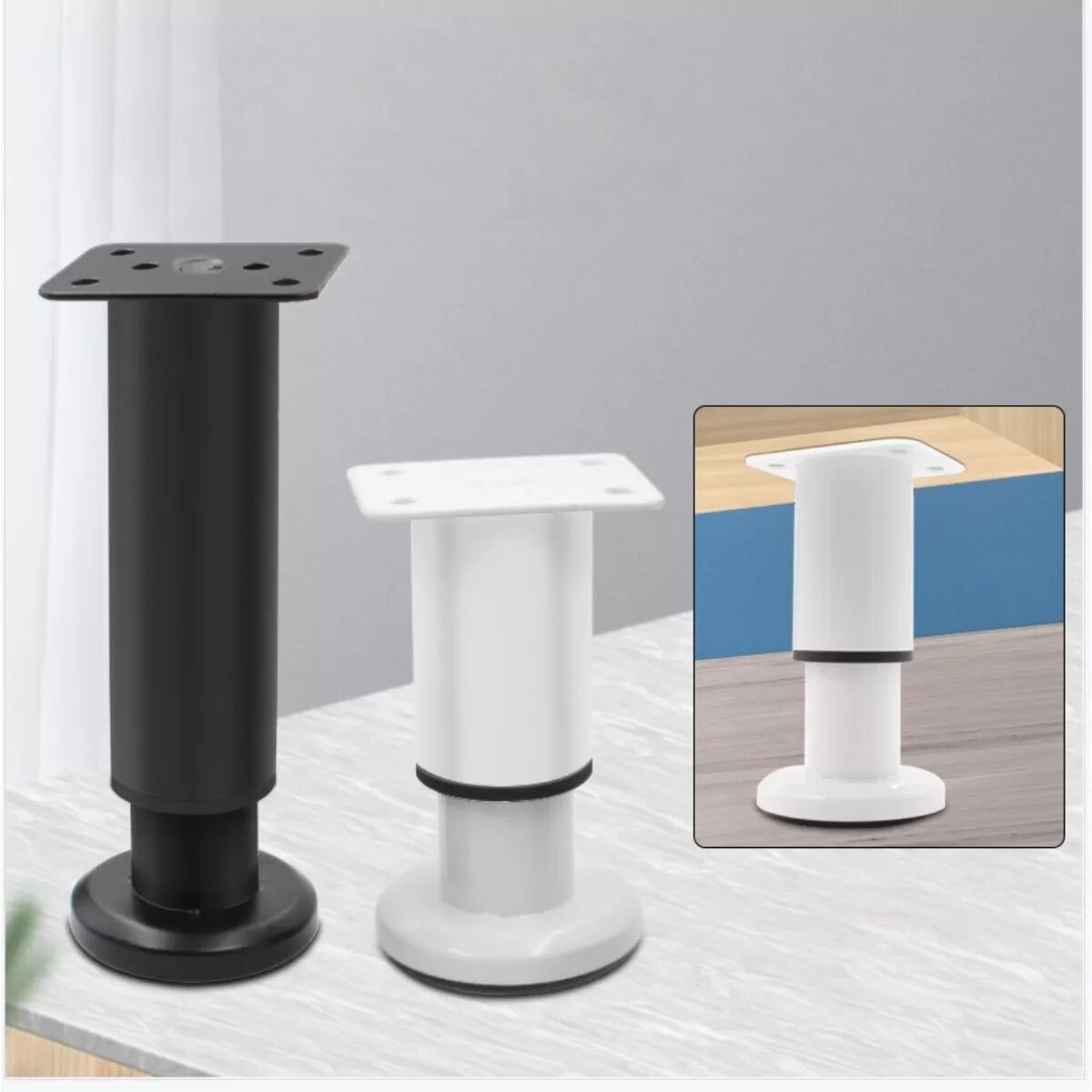 INF 120mm Verstellbare Stützfüße - Ideal für Couchtische, Sofas und Schränke - 4er Set Schwarz