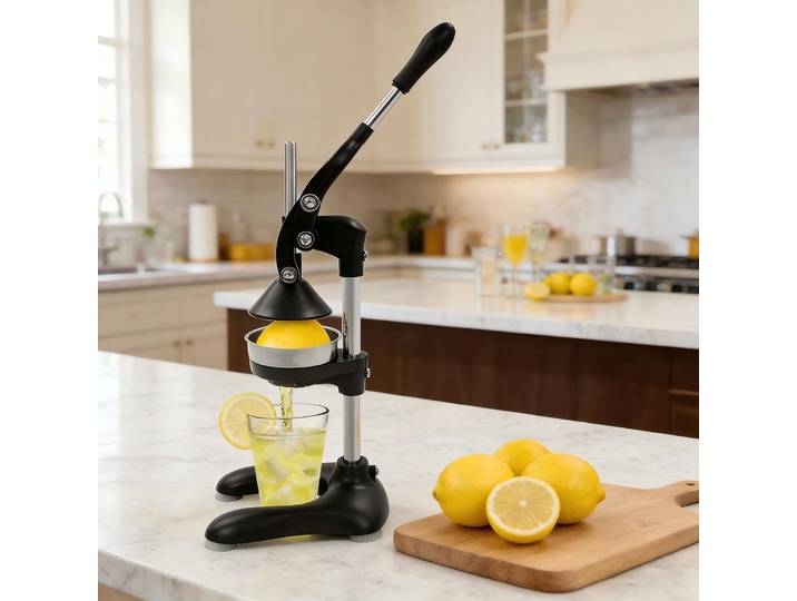 Presse-agrumes manuel en acier inoxydable noir, presse-agrumes de table commerciale avec un levier, être utilisé dans les buveurs, les magasins de fruits, Etc.