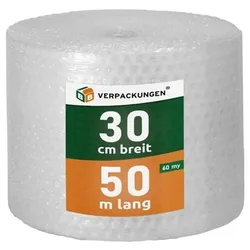 BB-Verpackungen GmbH 4 x Luftpolsterfolie (0,3 x 50 m) Knallfolie Noppenfolie Polsterfolie 2-lagig 60 my Umzug BB-Verpackungen