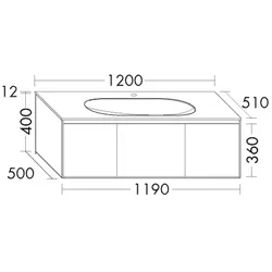 Burgbad Glas Waschtisch-Set rc40 Salbeigrau HGL/dunkelgrau Hochglanz, SGAS120F5965A0121 SGAS120F5965A0121
