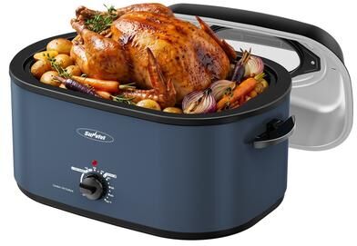 SUNVIVI 28QT/30QT Electric Roaster Oven with Non-Stick Pan & Viewing Lid, 150-450°F Multi-Function Countertop Cooker