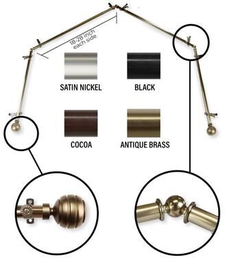 InStyleDesign Piper 4-Sided Bay Window Curtain Rod
