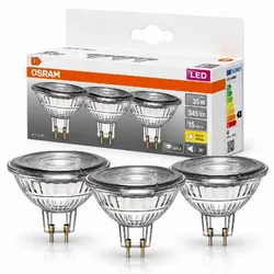 3er Pack OSRAM LED STAR MR16 3,8W wie 35W 345lm 2700K Warmweiß 36° GU5.3 12V