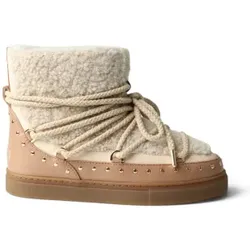 Inuikii für Damen. 1001.003.0072 Lederstiefel Curly Rock beige (40), Wohnung, Schnürsenkel, Lässig