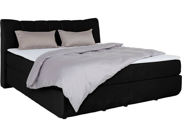 Boxspringbett HOME AFFAIRE Océane , schwarz, B:190cm L:221cm, Komplettbetten, Boxspringbett, Bodenfrei- wirkt freischwebend, verschiedene Härtegrade (auch H4)