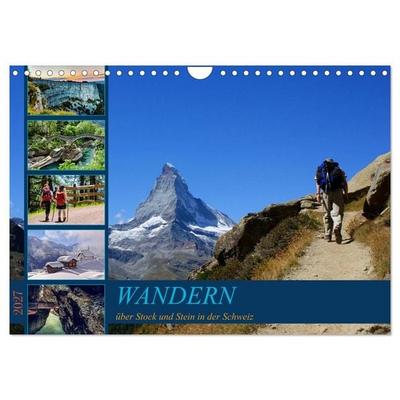 WANDERN über Stock und Stein in der Schweiz (Wandkalender 2027 DIN A4 quer), CALVENDO Monatskalender