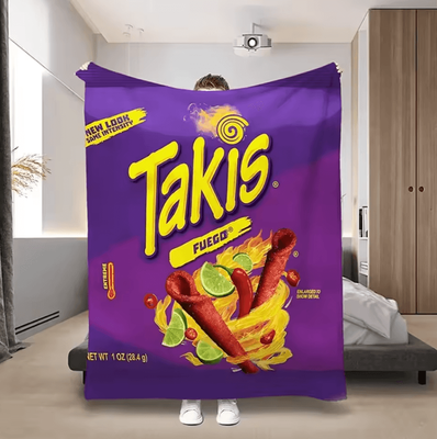 Inspire Curations Cartoon Snack Print Flannel Throw Blanket 3 150x200cm