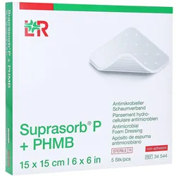 Lohmann & Rauscher Suprasorb P + PHMB anti-mikrobieller Schaumverband - 5 Stück 15 x 15 cm 5 St