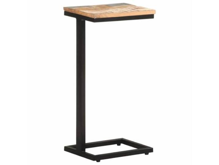 Beistelltisch aus Recyclingholz, 2 Stück, 31,5x24,5x64,5 cm, Eisen Recycling-Massivholz, pulverbeschichtete Eisenbeine, einzigartige Maserung, stabile Ausführung, Antik