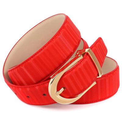 Ledergürtel ANTHONI CROWN, Damen, Gr. 85, rot, Leder, unifarben, festlich, Gürtel Ledergürtel, mit glänzender ovaler Schließe