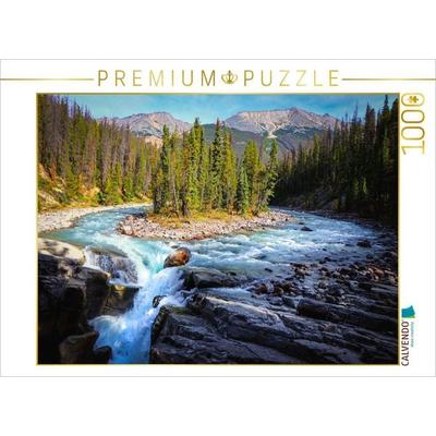 CALVENDO Puzzle Sunwapta Falls - Natur in Bewegung | 1000 Teile Lege-Größe 64x48cm Foto-Puzzle für glückliche Stunden