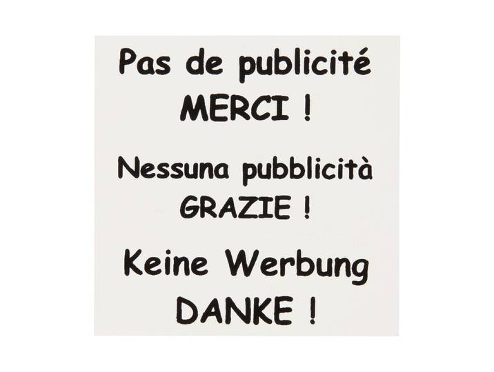 Schild Werbung 7.5 × 7.5 cm