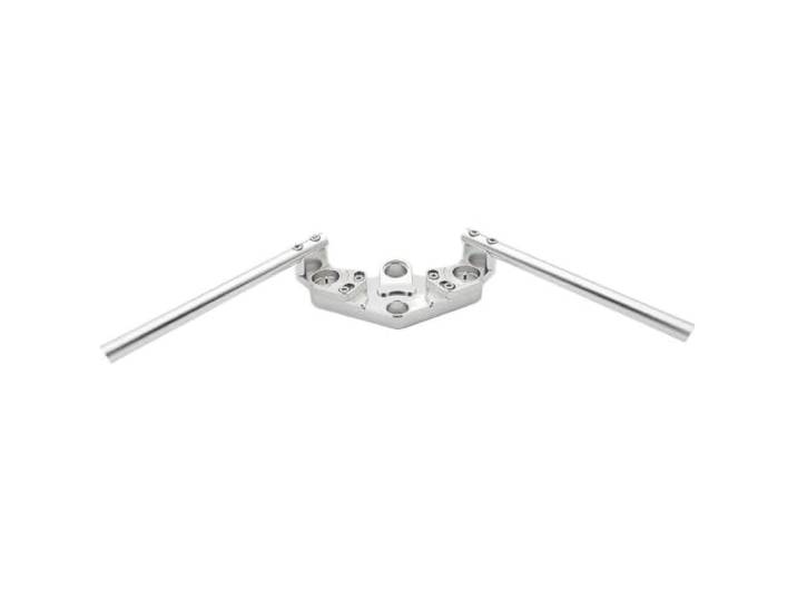 Obere Gabelbrücke， Für 250 300Motorrad Gabel Triple Tree Obere Klemme mit Riser Rised Lenker Clip Gabelführung Gabelbrücke，(Silver)