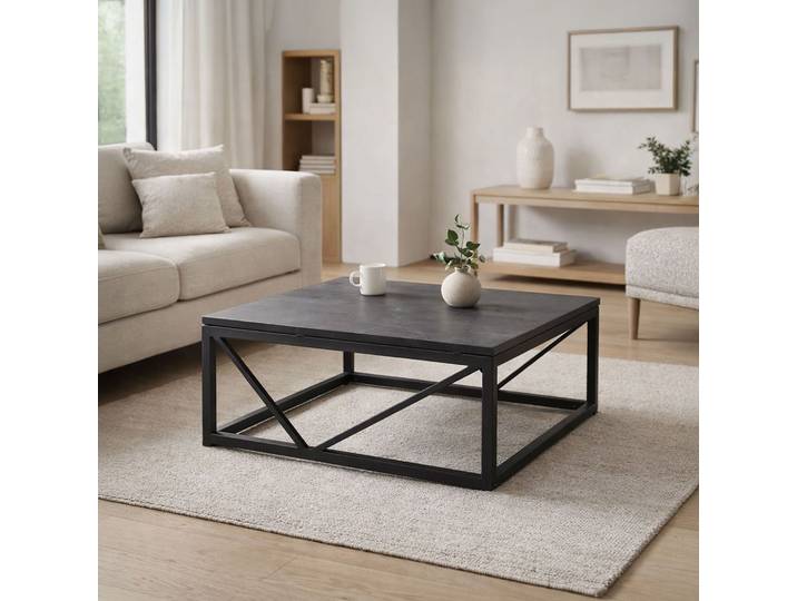 Table basse carrée en marbre noir - Verona