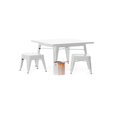 Little Nest Industry Table & Stool Set in White