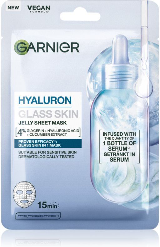 Garnier Hyaluron Glass Skin Moisturising face sheet mask with hyaluronic acid 27 g