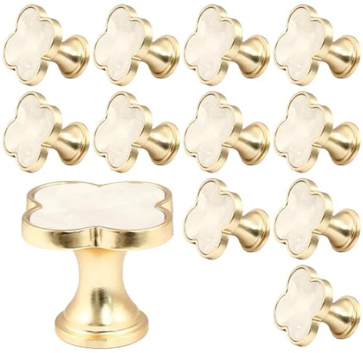 Decoratieve kastknoppen 12 stuks - Geborsteld goud voor keuken en meubels