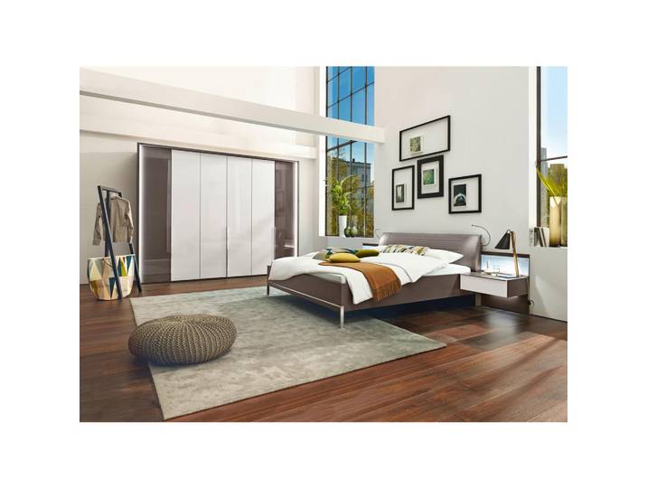 Musterring Schlafzimmer San Diego, Braun, Weiß, Glas, 6 Fächer, 180x200 cm, ISO 9001, BQ - Bündnis für Qualität, Made in Germany, individuell planbar, Typenauswahl, Schlafzimmer, Schlafzimmer Komplett