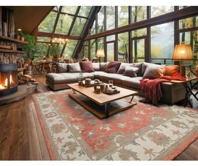 LoomBloom Multi Size Orange Transitional Agra Hand Hooked Wool Oriental Area Rug