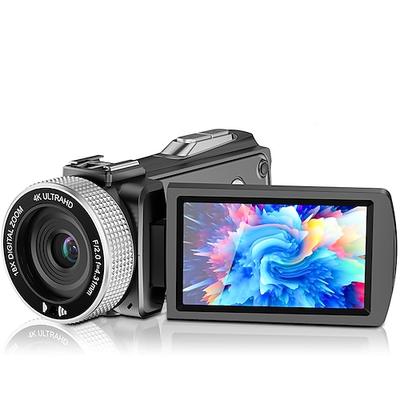Videokamera Camcorder zum Aufzeichnen DV Klappbildschirm 16 X Digitalzoom 4K UHD Reisekamera Digitalkamera mit externem Mikrofon Selfie-Fernbedienung Valentinstagsgeschenk