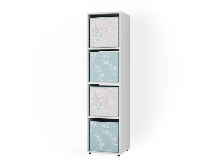 Vicco Raumteiler Ludus Weiß 142.5 x 36.2 cm mit 2 Faltboxen opt.2, Holzwerkstoff, Rechteckig, 142.5x36.2x33 cm, Wohnzimmer, Raumteiler & Paravents, Raumteiler