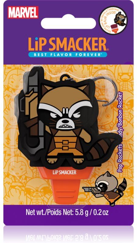 Lip Smacker Marvel Guardians of the Galaxy keychain with balm for children Rocket (Pop Rockets Candy) 5.8 g