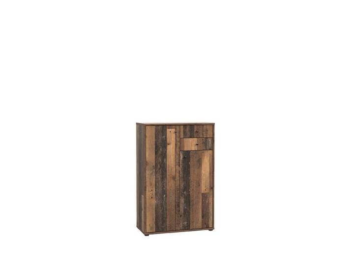 freiraum Hochkommode TEMPRA2, 2 Türen, 2 Schübe, Old-Wood Vintage Dekor - 73,7x111,1x34,8cm (BxHxT)