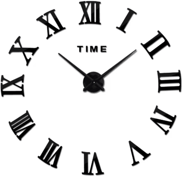 Inspire Picks Modern 3D DIY Wall Clock Large Acrylic Mirror Decorative Quartz Clock 033 Black 3d Diameter100 130cm
